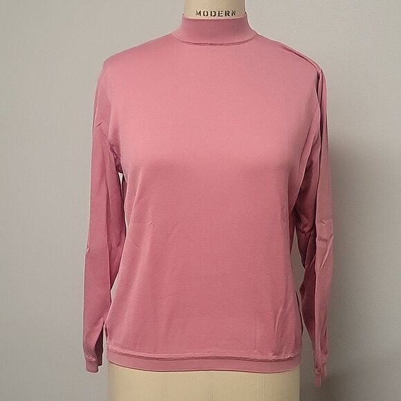 St. Croix rose colored mock neck. Size M. Made in the USA. - Picture 1 of 5